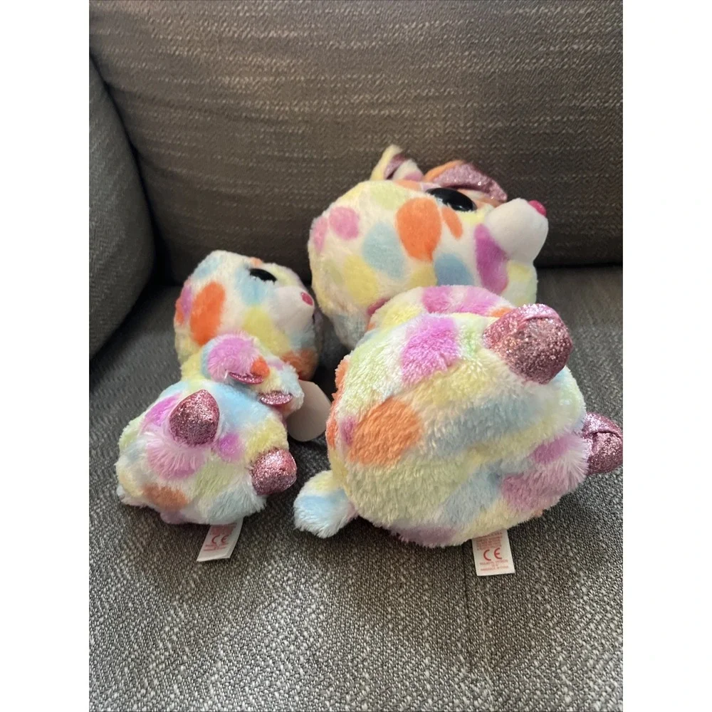 TY Beanie Babies Boos Bunny Rabbit Bloomy Plush Stuffed Animal Medium And Small